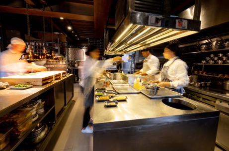 fast paced restaurant working